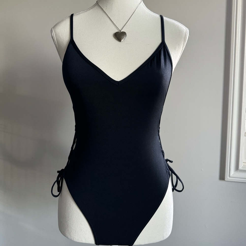Abercrombie & Fitch Blue One Piece Swimsuit V-Neck